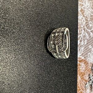 Silver Statement Ring with Crystals